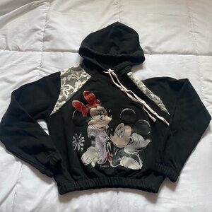 VINTAGE Disney Mickey Mouse Cropped Hoodie